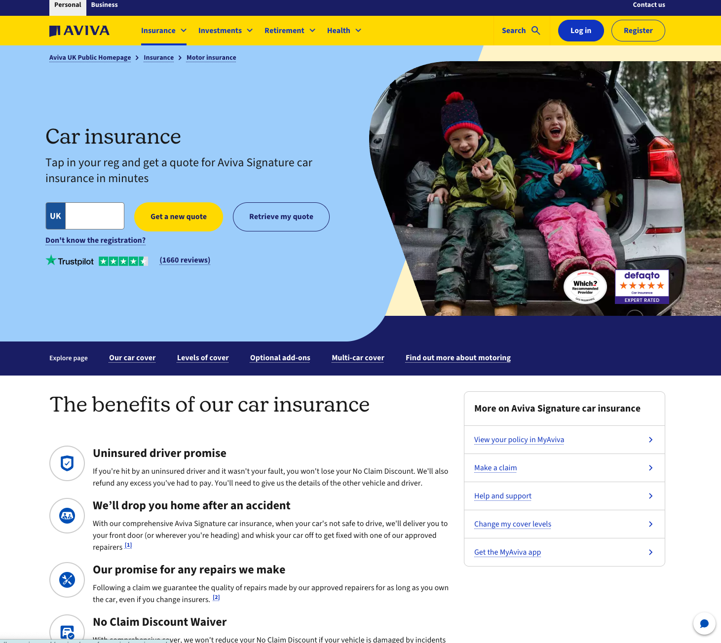 Voorbeeld van een homepage