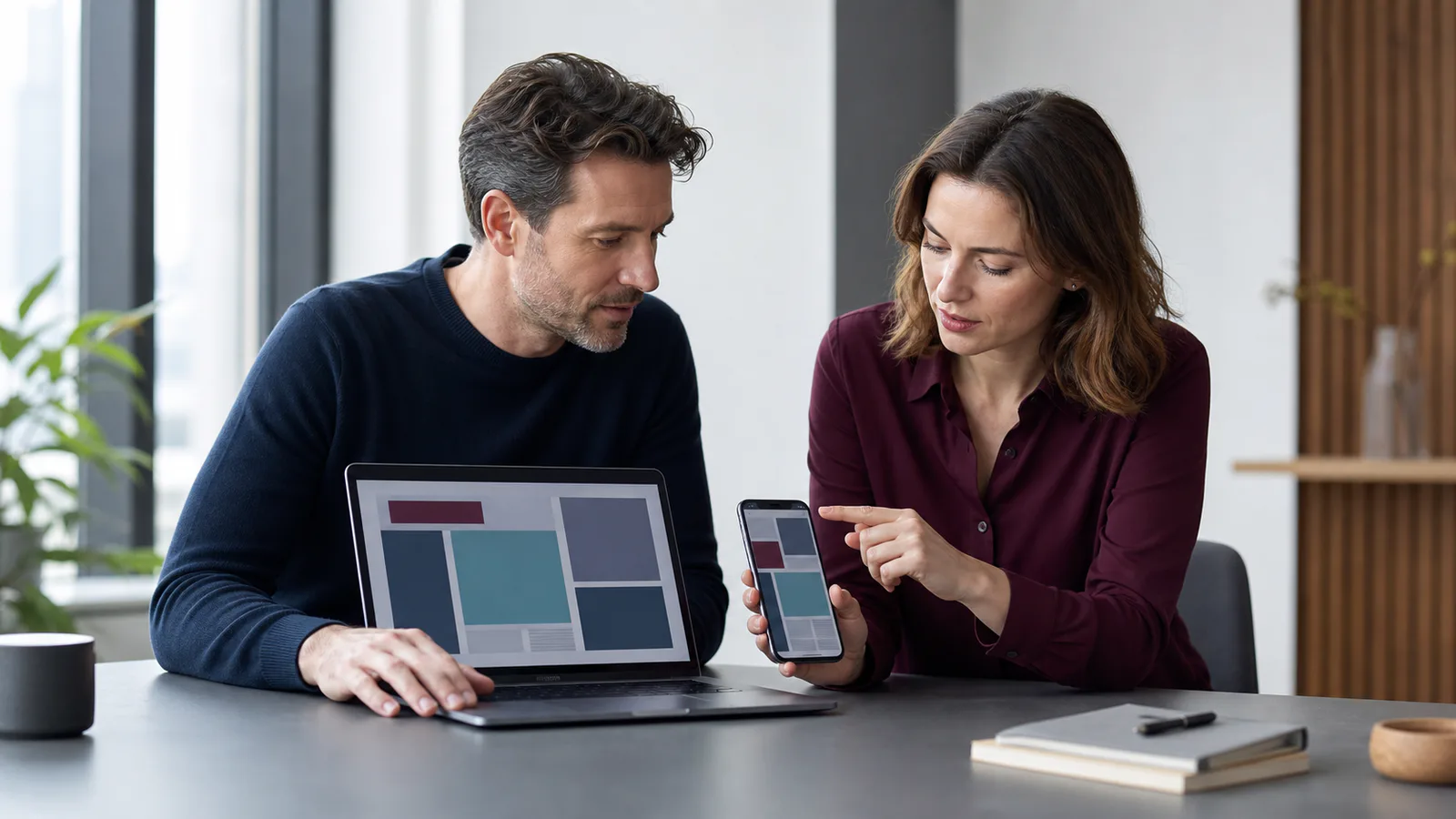 Responsive websitecontrole op een laptop en smartphone
